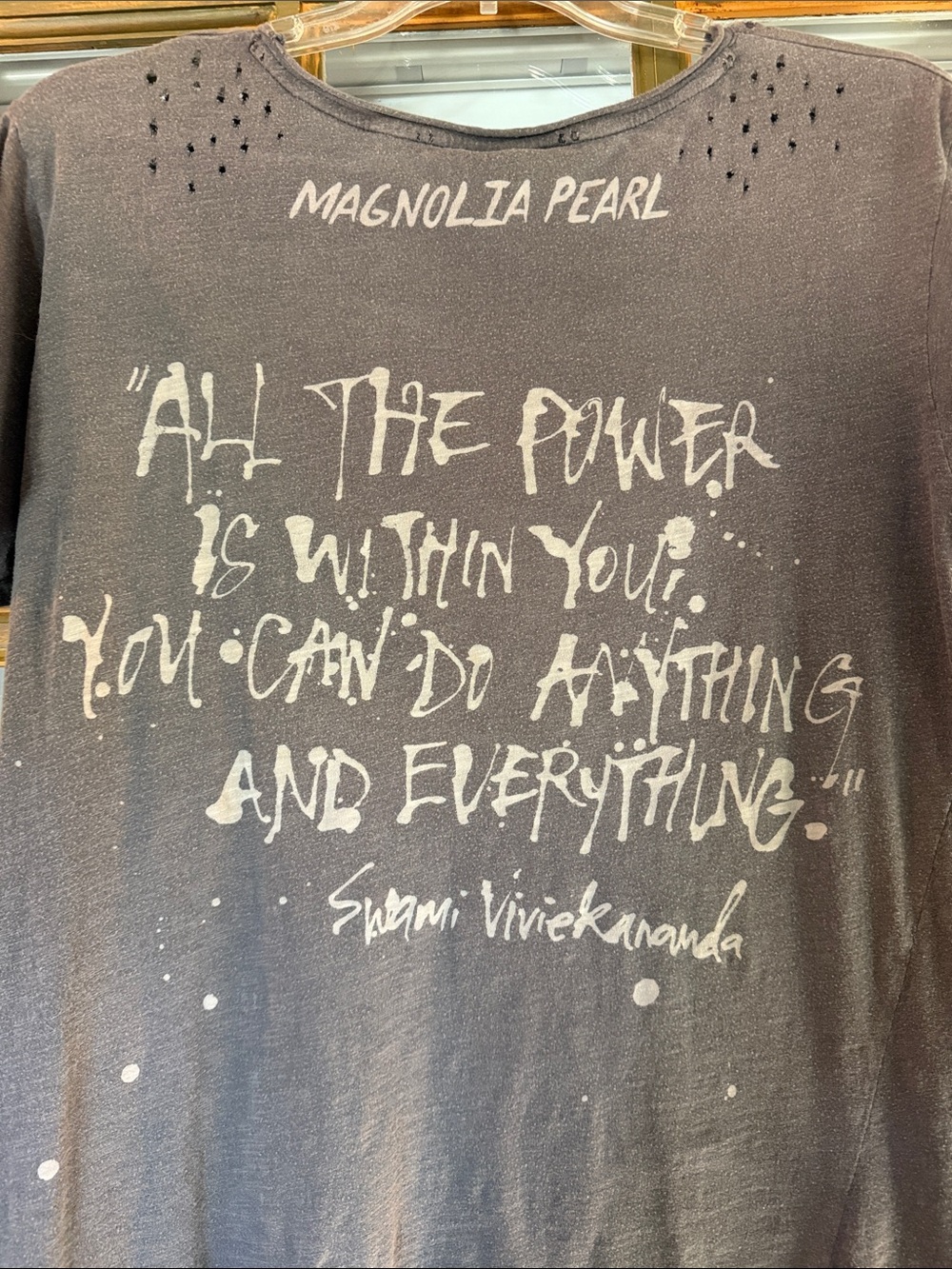 Magnolia Pearl Grey Tee with White Vintage Graphic - Picture 3 of 9